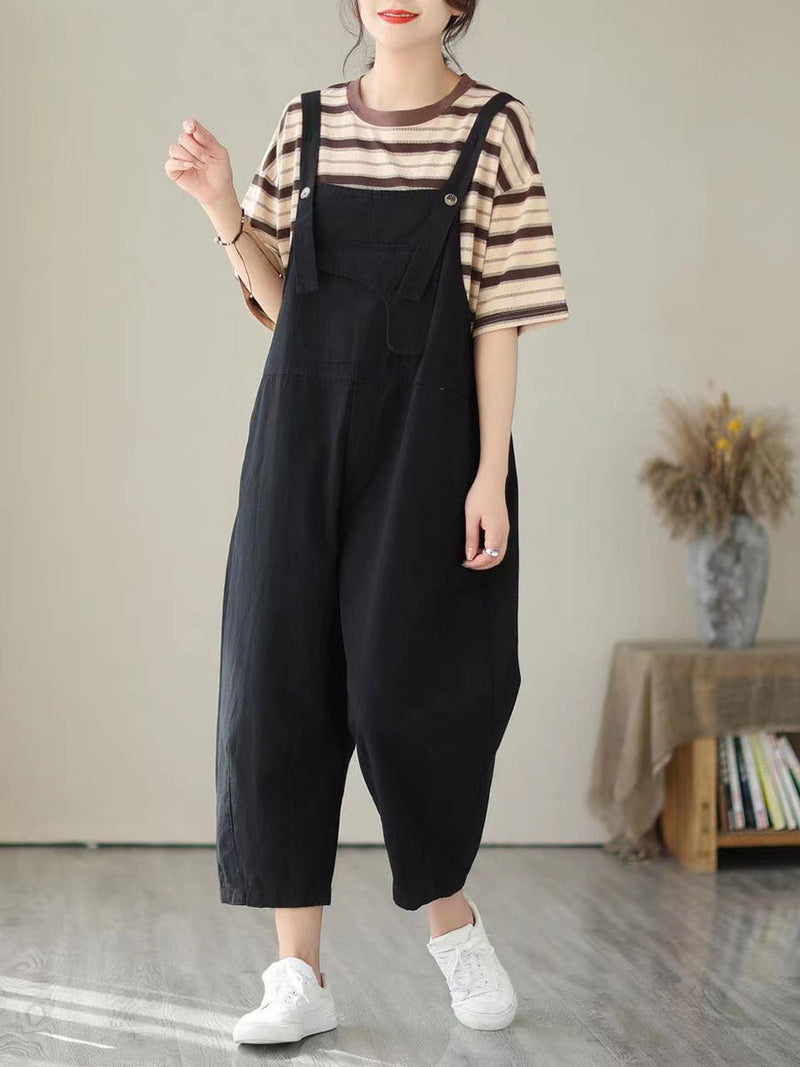 Spring Artsy Pocket Denim Jumpsuit