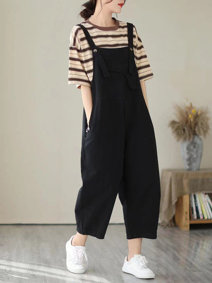 Spring Artsy Pocket Denim Jumpsuit