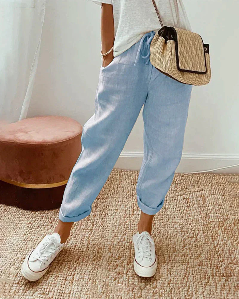 CD | Cidru- Pantaloni casual și eleganți din in