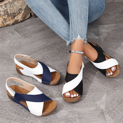 CD | Culoare Sandale ortopedice Wedge pentru femei