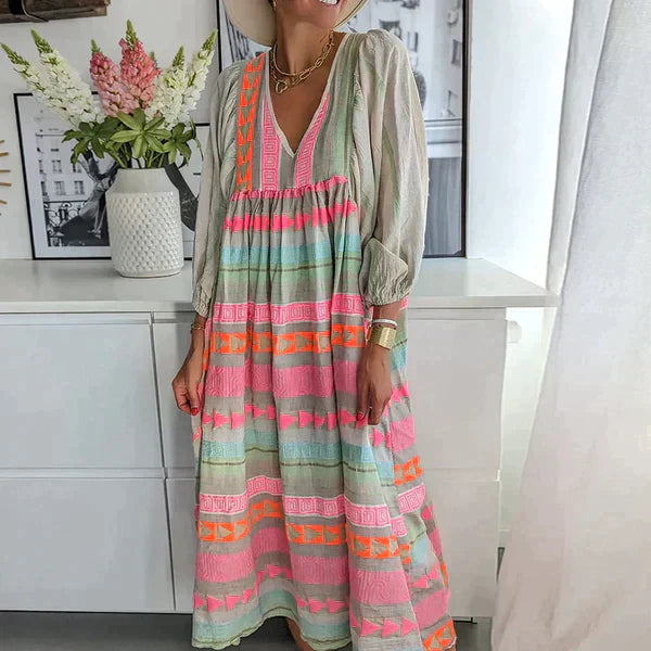 CD | Rochie maxi cu mâneci lungi și decolteu în V