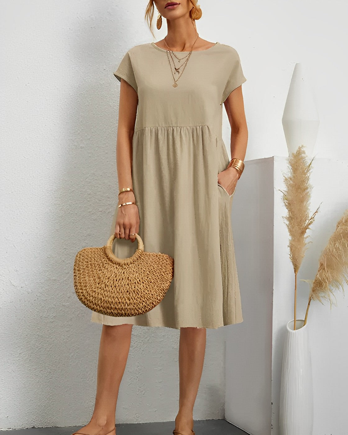 CD | Rochie midi cu buzunar lateral