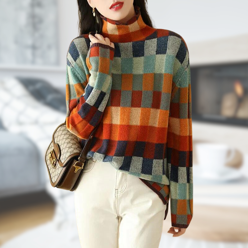 CD | Pulover modelat cu guler tip broască țestoasă