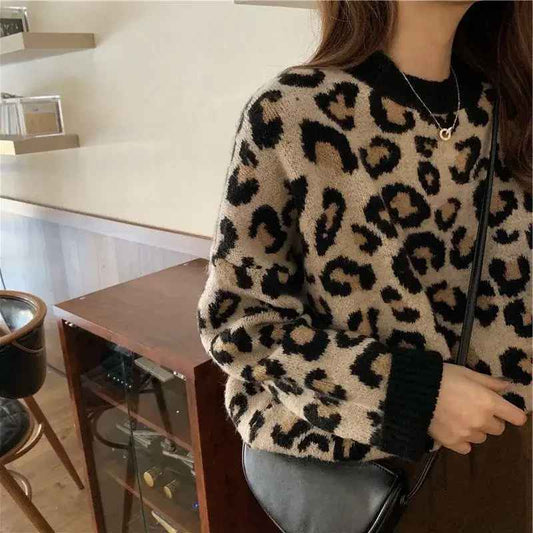 CD | Pulover confortabil cu imprimeu leopard