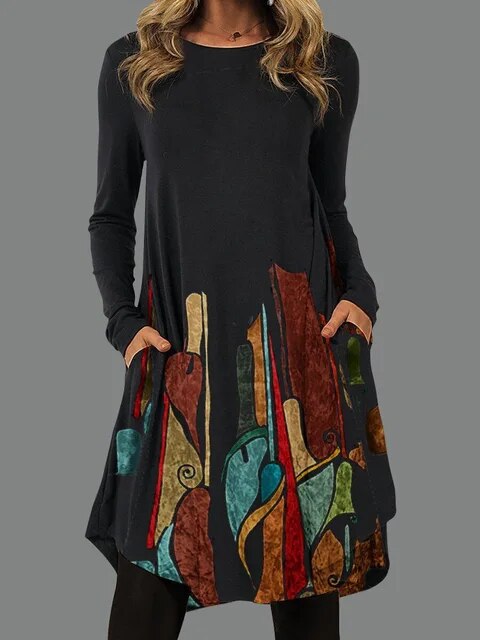 CD | Rochie midi cu mânecă lungă