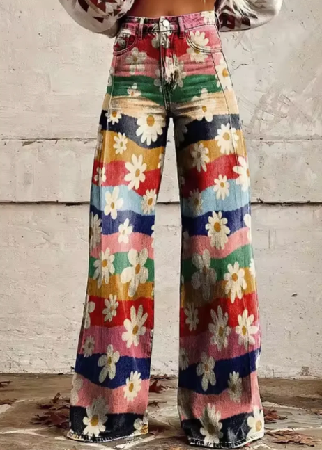 CD | Pantaloni largi cu imprimeu colorat