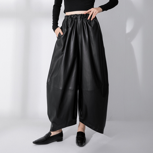 CD | Pantaloni din piele cu talie înaltă pentru femei
