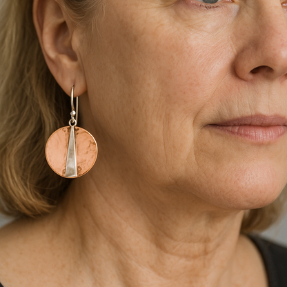 Vintage Round Silver Earrings With Brilliant-cut Zircons