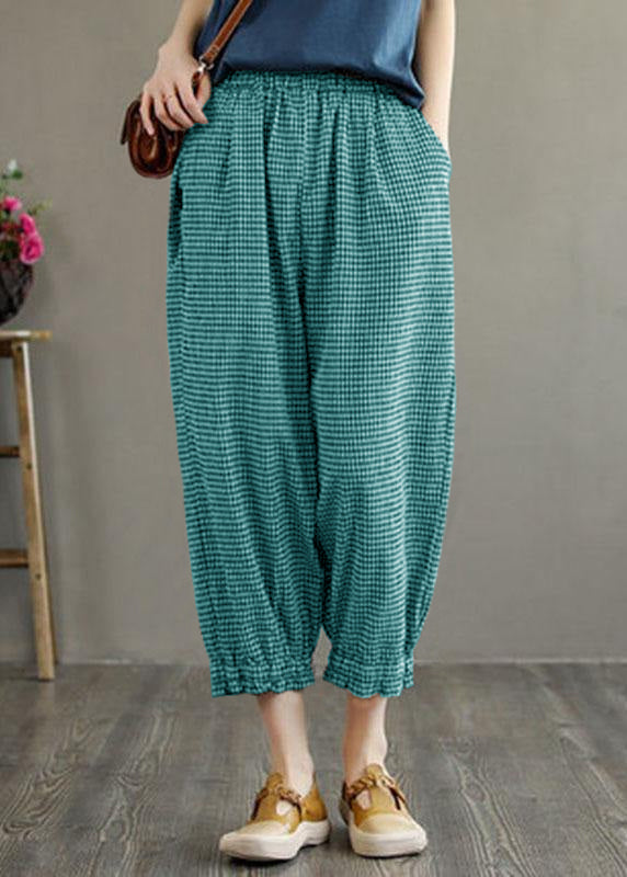 Green Pockets Summer Linen Pants