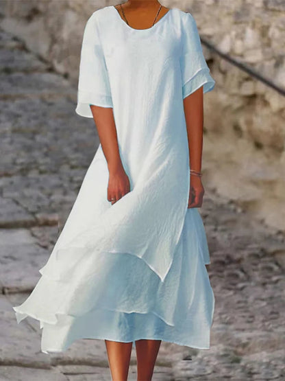 CD | Rochie midi fluidă cu mai multe straturi