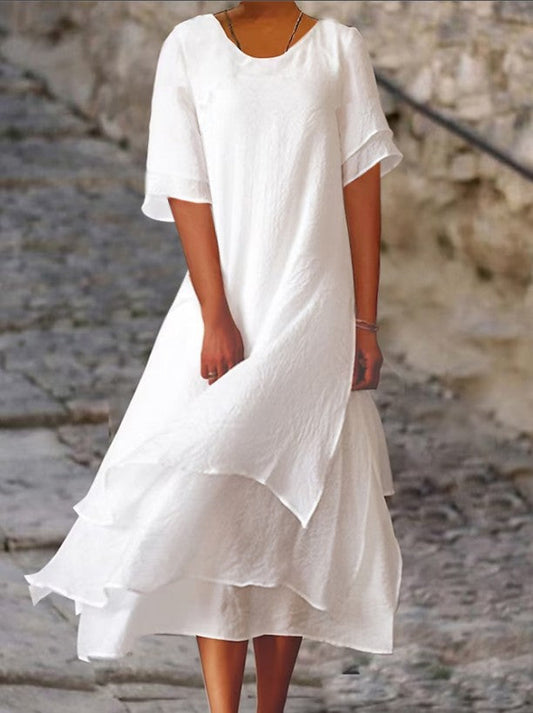 CD | Rochie midi fluidă cu mai multe straturi