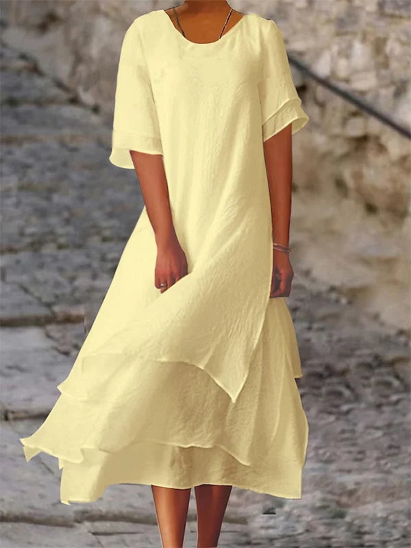 CD | Rochie midi fluidă cu mai multe straturi
