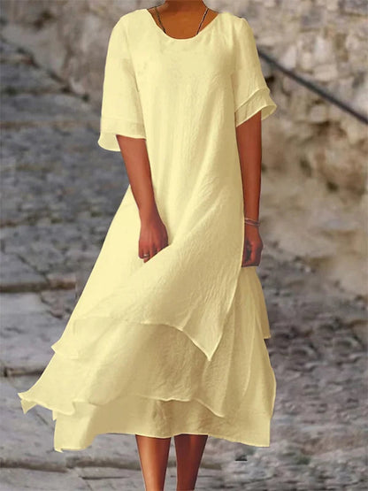 CD | Rochie midi fluidă cu mai multe straturi