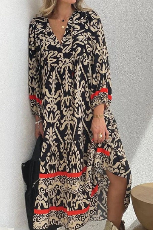 CD | Rochie maxi boemă imprimată elegantă