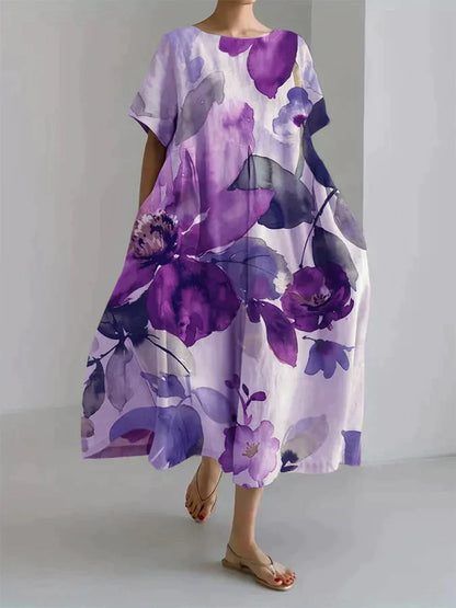 CD | Rochie midi fluidă cu model floral