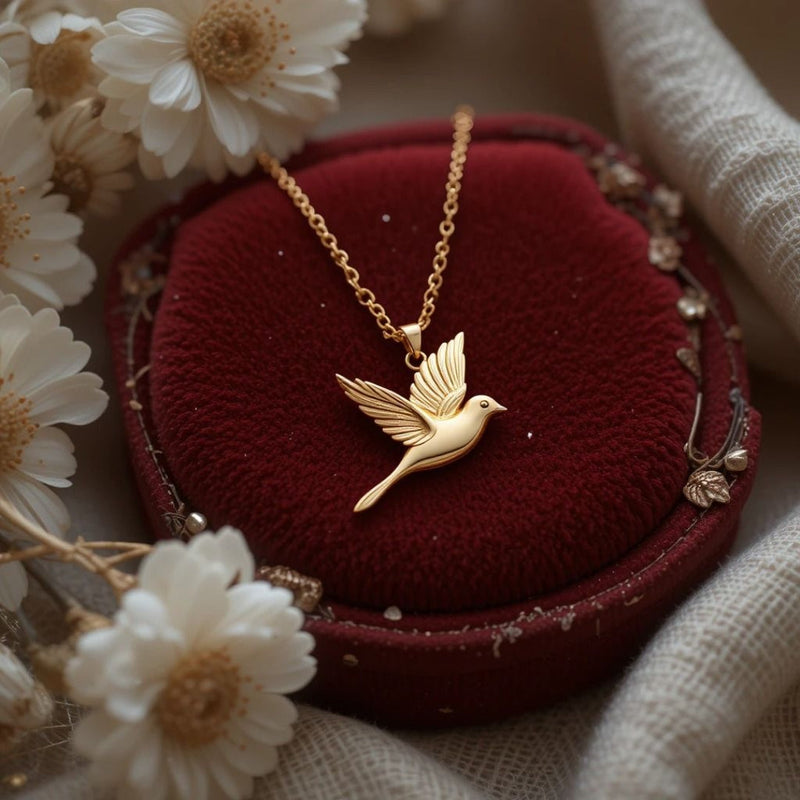 Golden Dove Charm Necklace