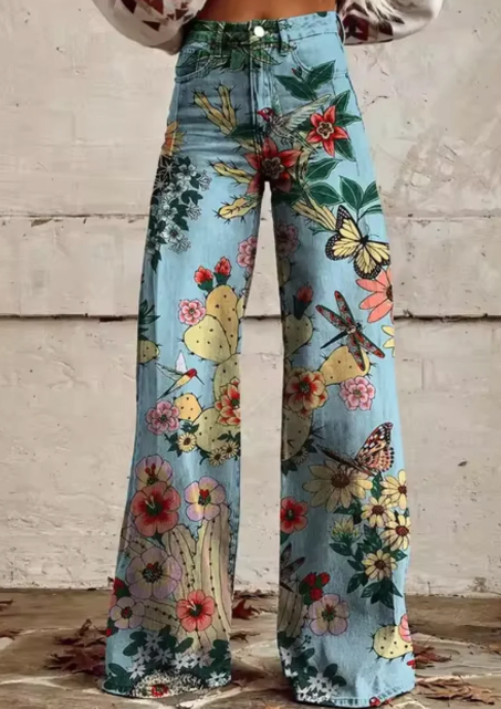 CD | Pantaloni largi cu imprimeu colorat