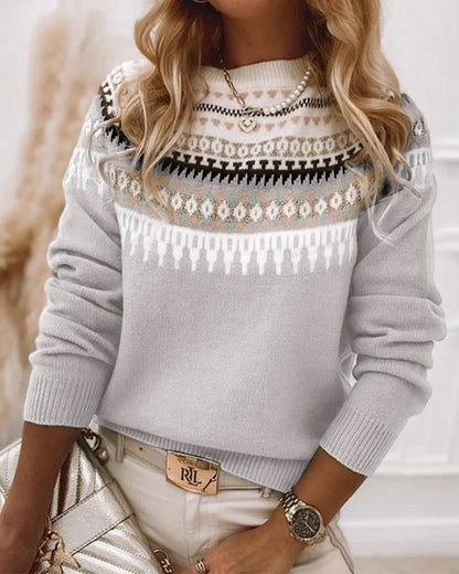 CD | Pulover tricotat chic cu model nordic
