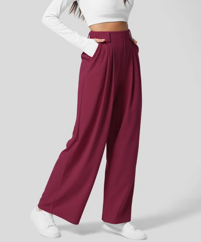 CD | Pantaloni elastici eleganți cu talie înaltă