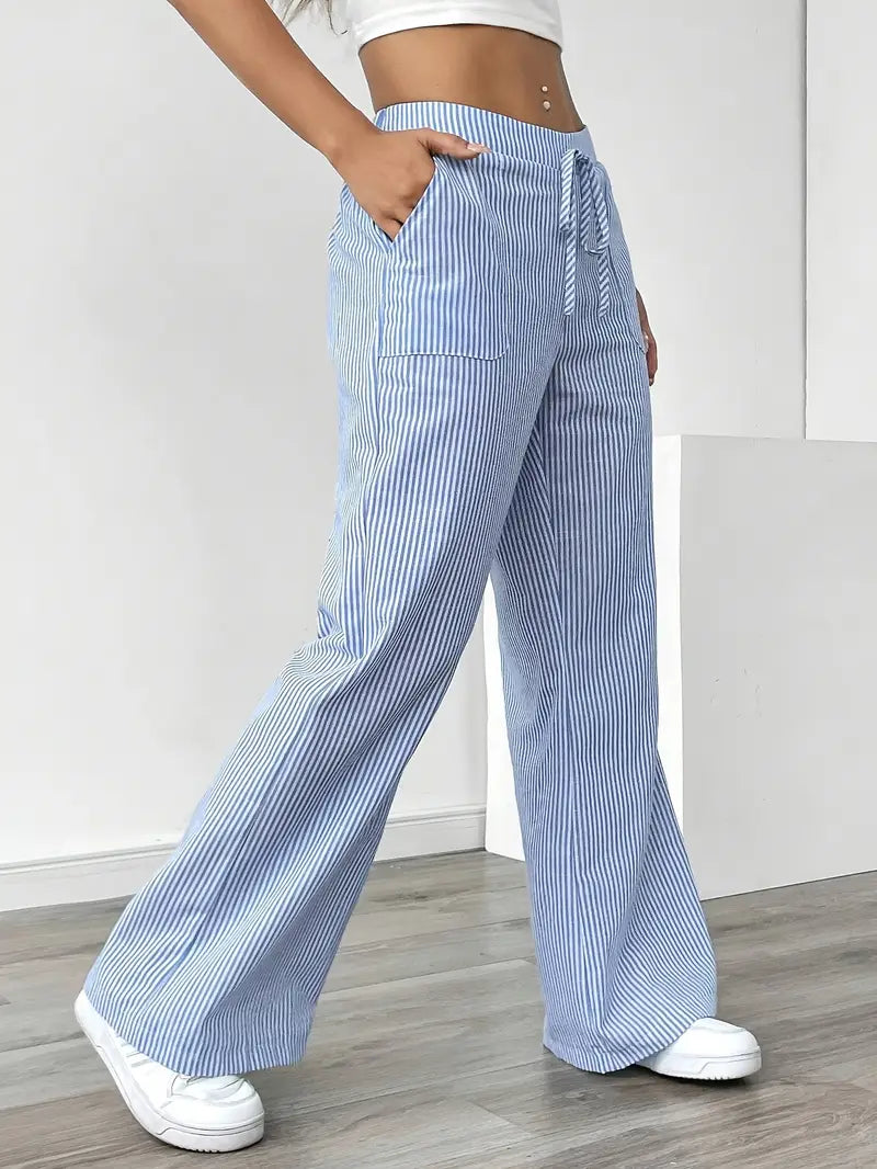 CD | Pantaloni eleganți cu dungi și buzunare