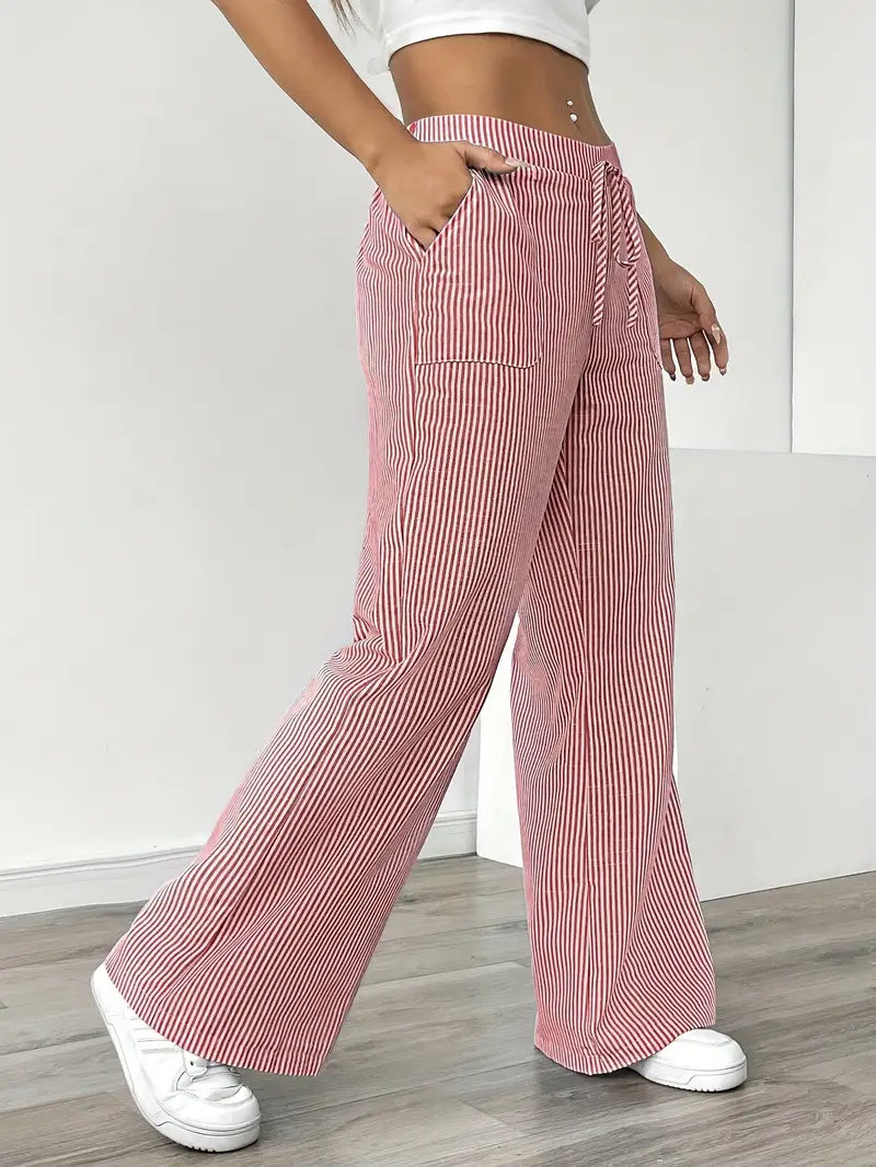 CD | Pantaloni eleganți cu dungi și buzunare