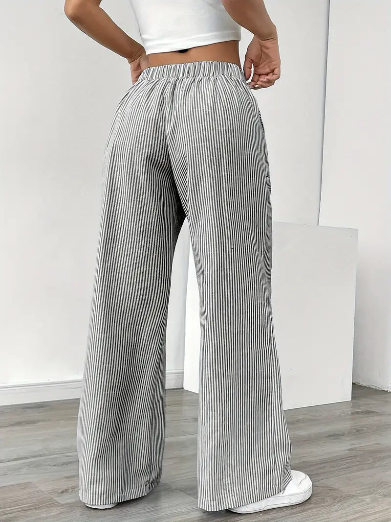CD | Pantaloni eleganți cu dungi și buzunare
