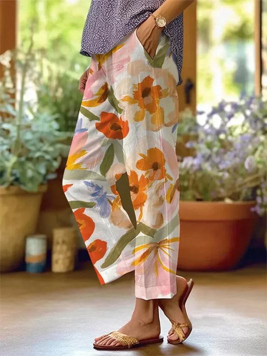 CD | Pantaloni pentru femei cu model floral