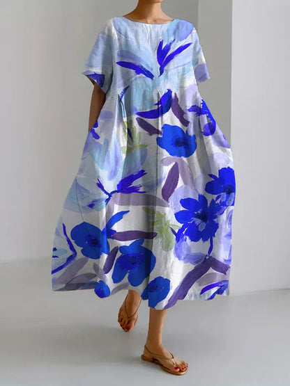 CD | Rochie maxi cu model floral lejer