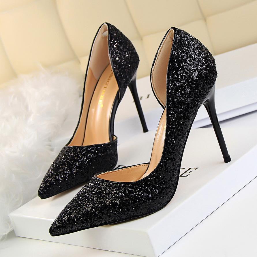 CD | Tocuri stiletto elegante cu sclipici