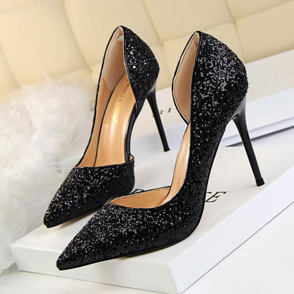 CD | Tocuri stiletto elegante cu sclipici