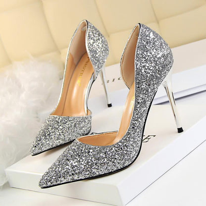 CD | Tocuri stiletto elegante cu sclipici