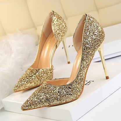 CD | Tocuri stiletto elegante cu sclipici