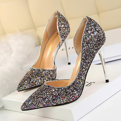 CD | Tocuri stiletto elegante cu sclipici