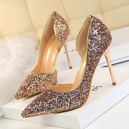 CD | Tocuri stiletto elegante cu sclipici