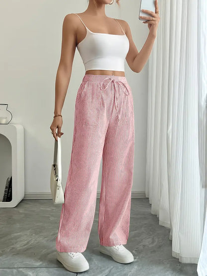 CD | Pantaloni eleganți cu dungi și buzunare
