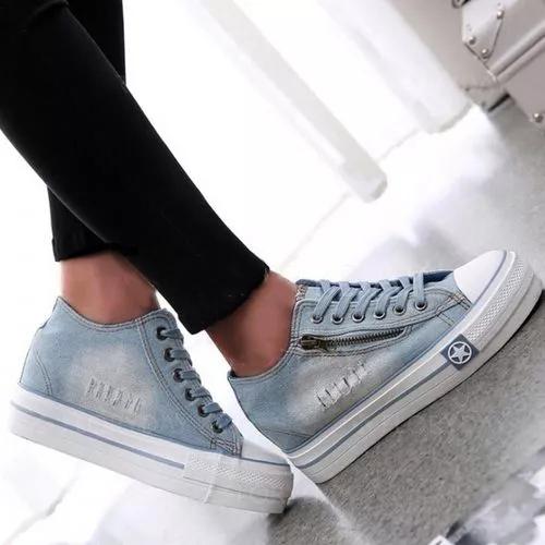 CD | Adidași cu pană Denim pentru femei