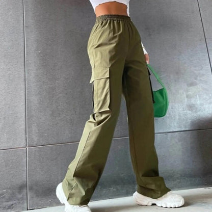 CD | Pantaloni cargo eleganți cu talie înaltă pentru femei în toamnă