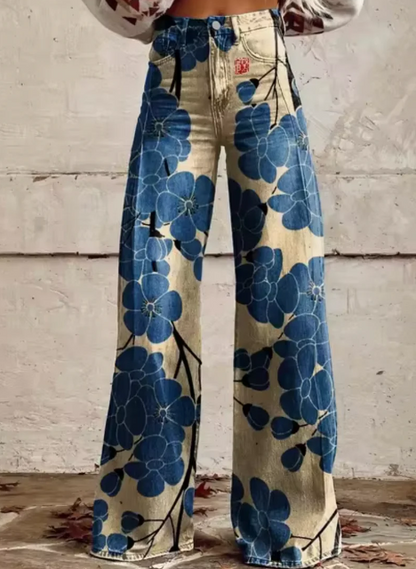 CD | Pantaloni largi cu imprimeu colorat