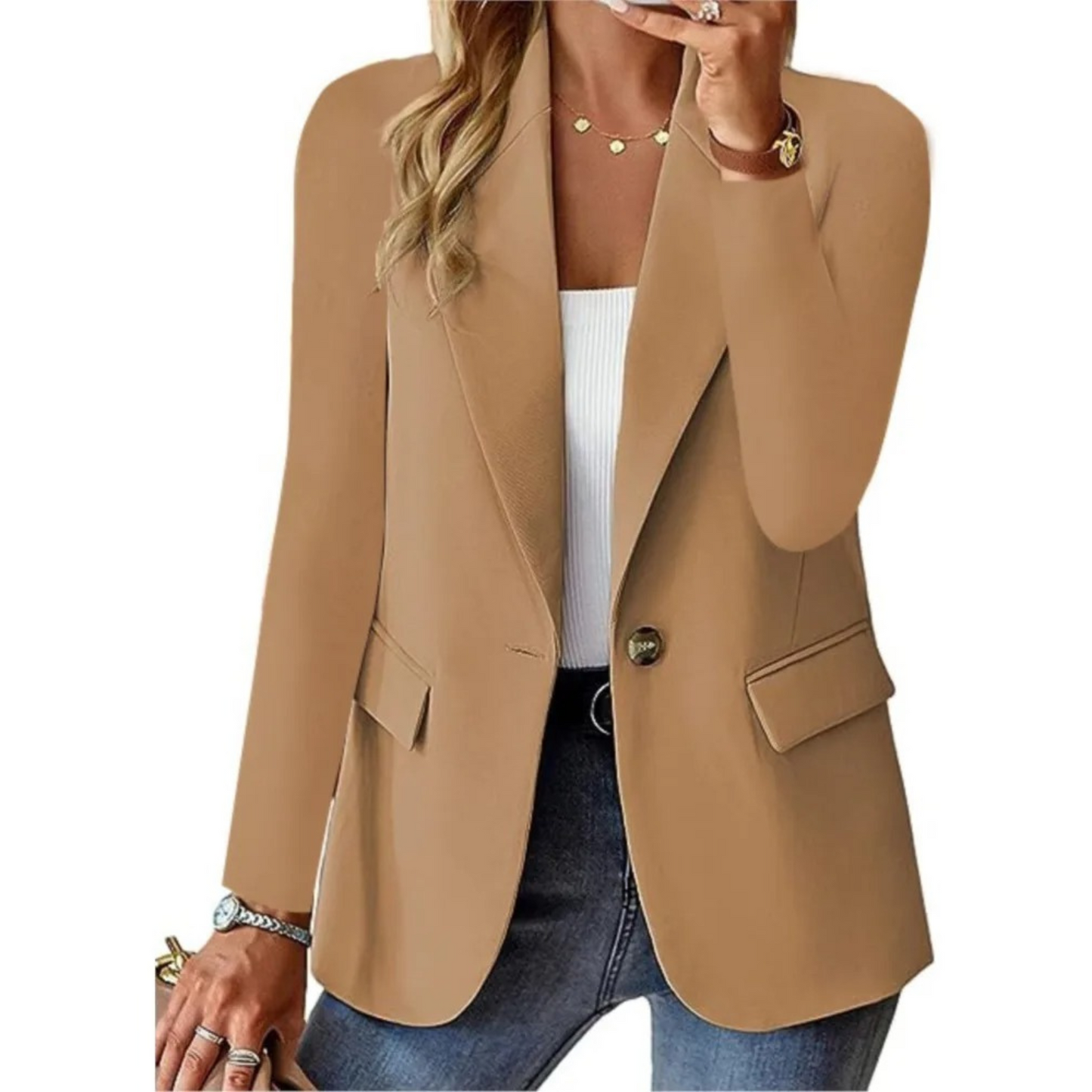 CD | Blazer casual cu mânecă lungă pentru femei