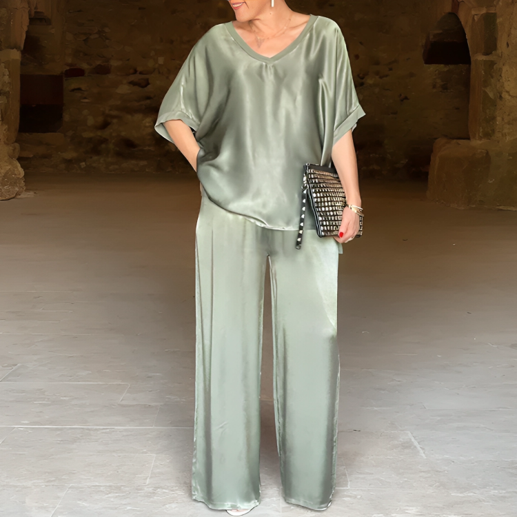 CD | Bluză lejeră și pantaloni casual set pentru femei