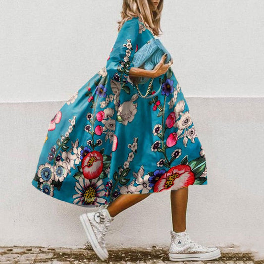 CD | Rochie midi fluidă cu model floral