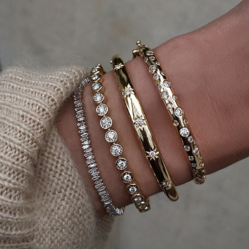 Starlight Diamond Bangle Bracelet