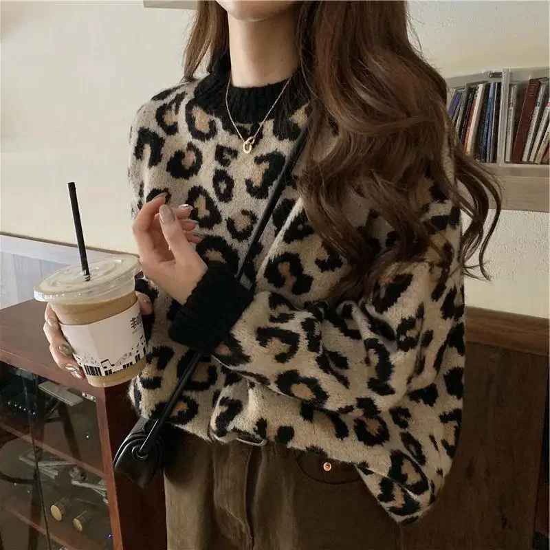 CD | Pulover confortabil cu imprimeu leopard