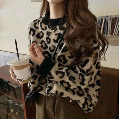 CD | Pulover confortabil cu imprimeu leopard