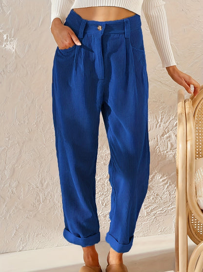 CD | Pantaloni corduroy cu picior drept pentru femei