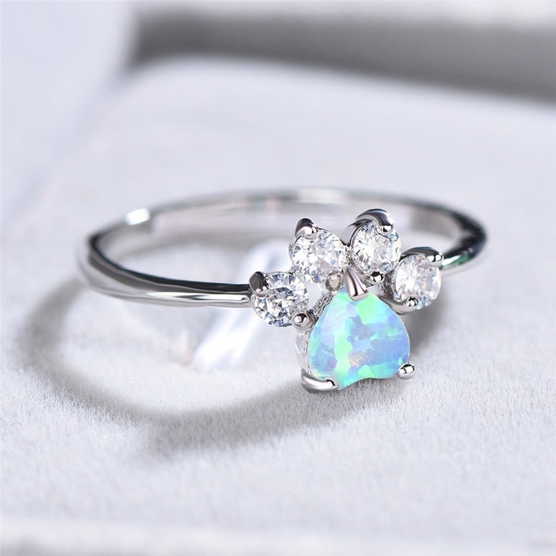 Opal And Zirconia Ring