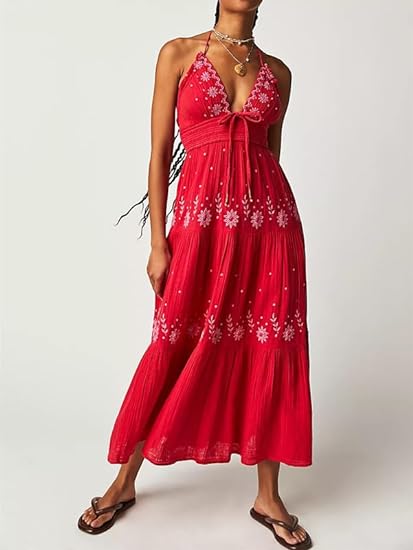 CD | Rochie maxi brodată boemă