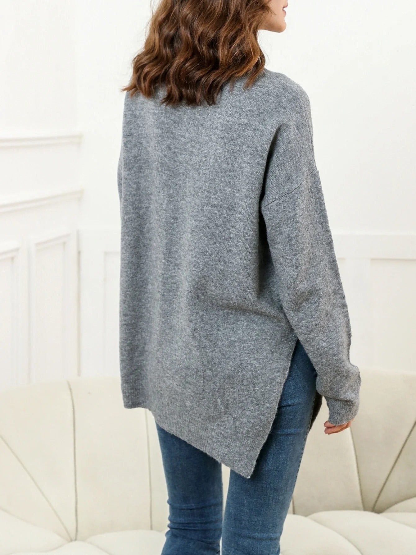 CD | Pulover elegant cu fante laterale