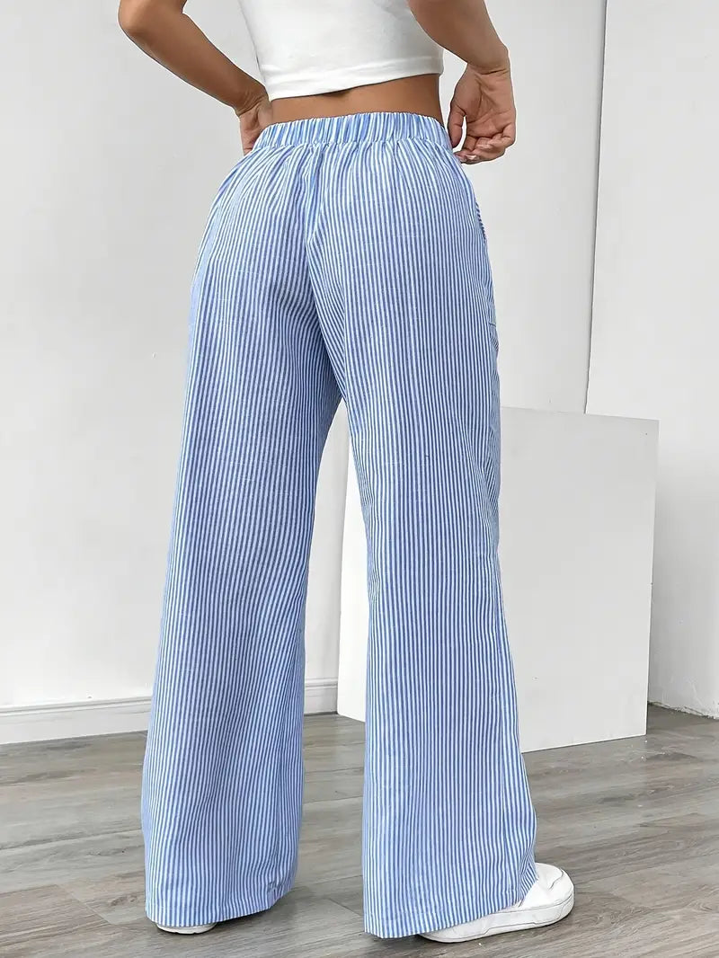 CD | Pantaloni eleganți cu dungi și buzunare