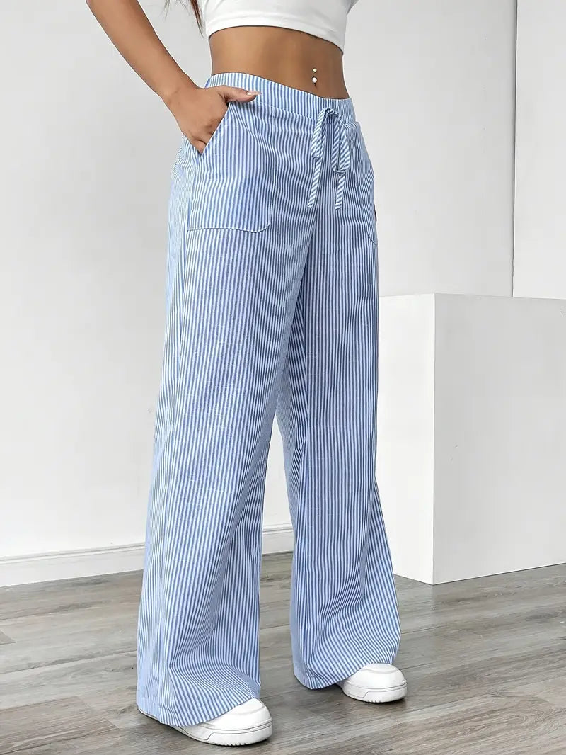 CD | Pantaloni eleganți cu dungi și buzunare